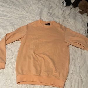 h&m relaxed fit orange crewneck